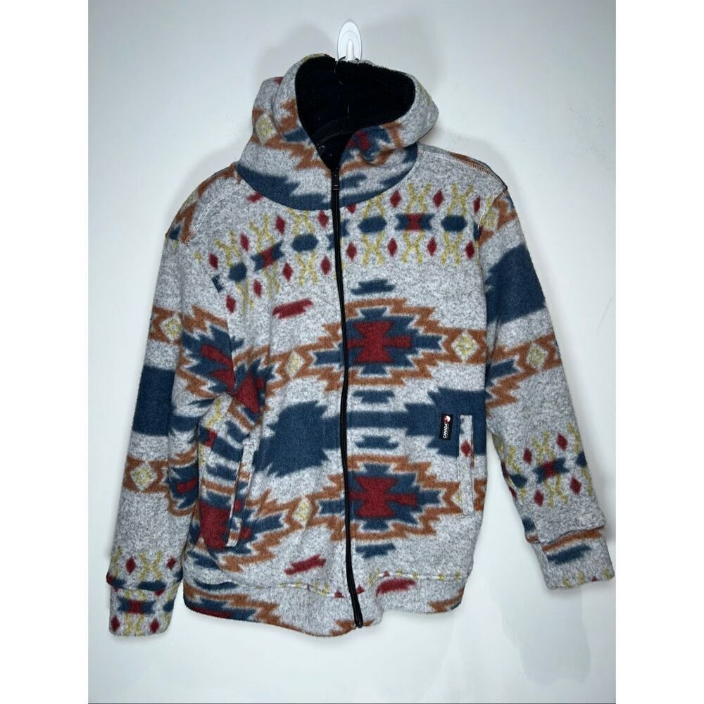 Canada Weather Gear Women's Full Zip Printed Sherpa Jacket with an Aztec pattern